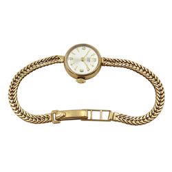 Tudor Royal ladies 9ct gold manual wind wristwatch, Birmignham1965, on original 9ct gold Rolex strap, hallmarked, boxed