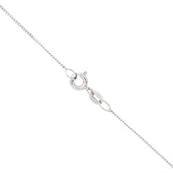 9ct white gold diamond pendant necklace, the openwork pendant set with single cut diamonds, suspending further single cut diamonds, both hallmarked