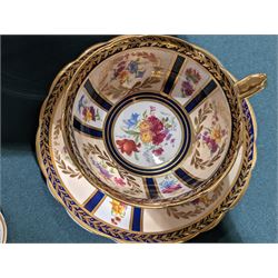 Paragon teacup and saucer, Wedgewood Kutani rose items and a Coalport Ming Rose cruet set