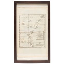 Thomas Kitchin (British 1718-1784): 'A Chart of the Western Coast of Africa', and 'Map of the Countries on the South Sea from Panama to Guayaquil', two late-18th century engraved maps, the latter from Dr. Robertson's 'History of America', 39cm x 27cm (2)