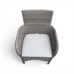 LG Outdoor - rattan bistro set, comprising two armchairs and table with tempered glass top