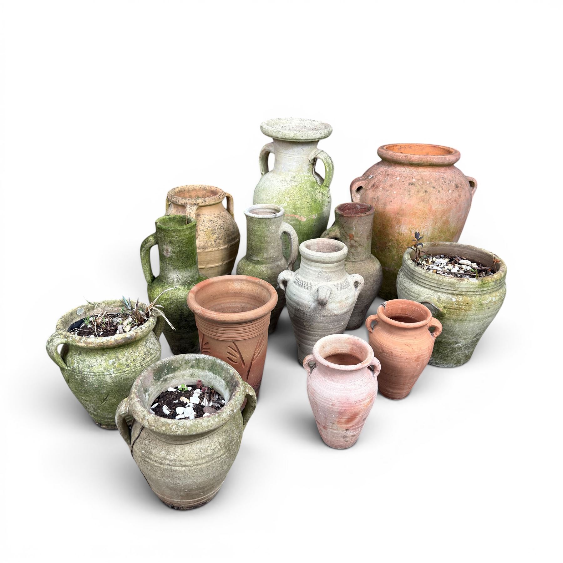 Collection of thirteen various terracotta vessels