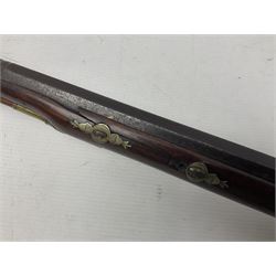 Early 19th century 20-bore flintlock converted to percussion fowling piece by Fisher, the 96.5cm(38