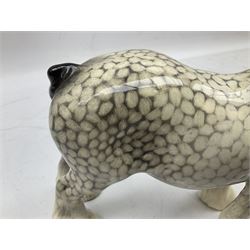 Beswick Shire horse in rocking horse grey no. 818, with printed mark beneath, H21cm