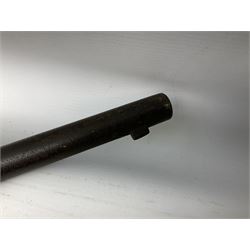 19th century 12-bore single barrel shotgun with Krnka/Werndl type action (converted from a percussion action rifle) with 77cm barrel, L122cm overall RFD ONLY