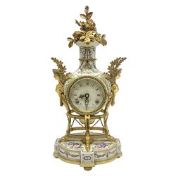 Franklin Mint; Marie Antoinette flowers of Versailles clock, H42cm
