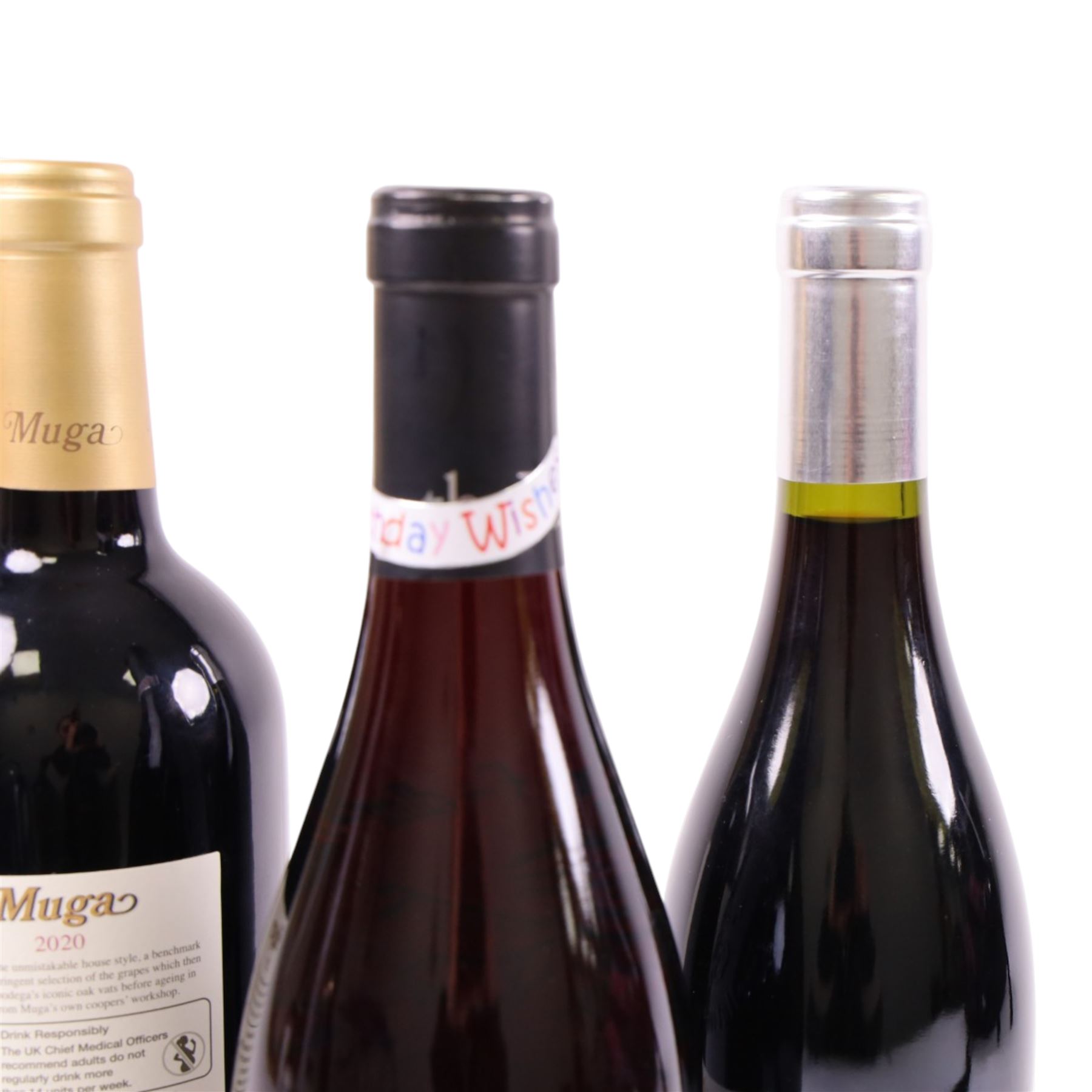Mixed red wine, Muga 2020 Rioja 75cl, 14.5%, Clos Saint Michel 2019 Chateauneuf-de-Pape 75cl 14% vol and Appellation 2022 Chateauneuf-de-Pape 75cl 14.5%