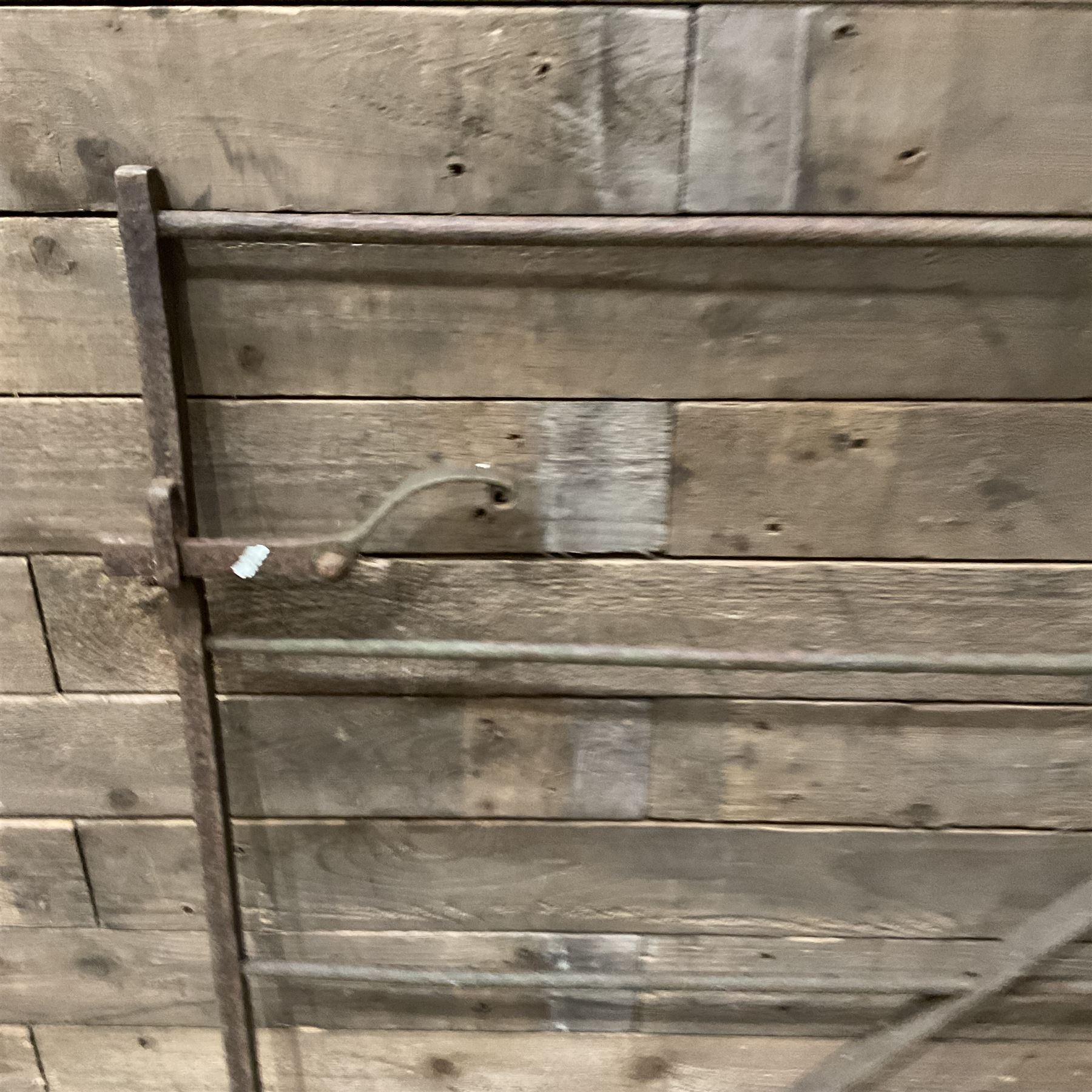 Large wrought metal country driveway or field gate (W324cm, H125cm)and a similar pedestrian gate (W110cm, H108cm)