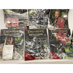 DeAgostini Lord of the Rings Battle Games in Middle-Earth magazines, issues 1 - 28 (lacking no.2), with models, all but one unopened, unbuilt and unpainted (27)