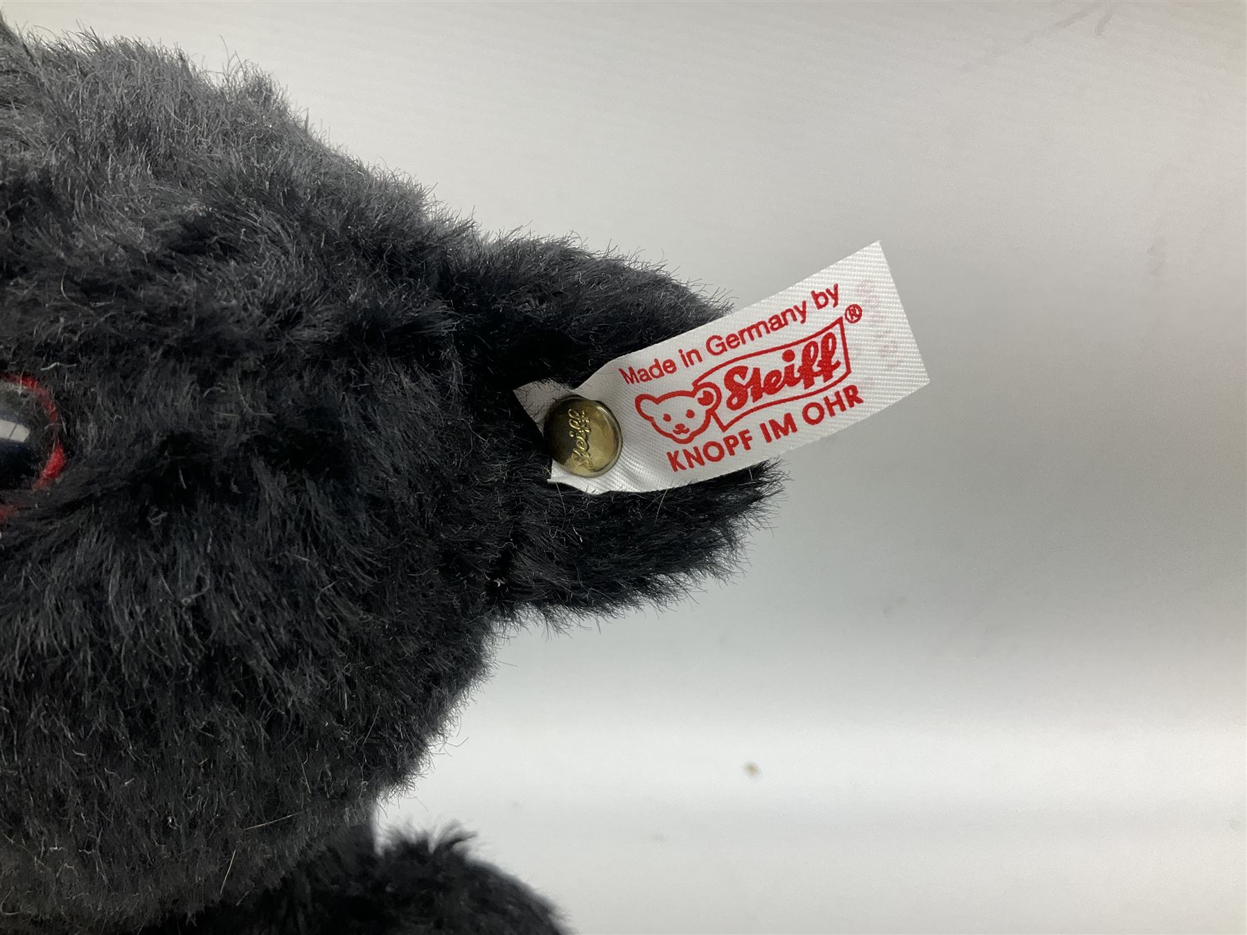 Steiff 'Leo the 1912 Titanic Mourning Bear', in black mohair with tag, limited edition no. 605, with original certificate and box
