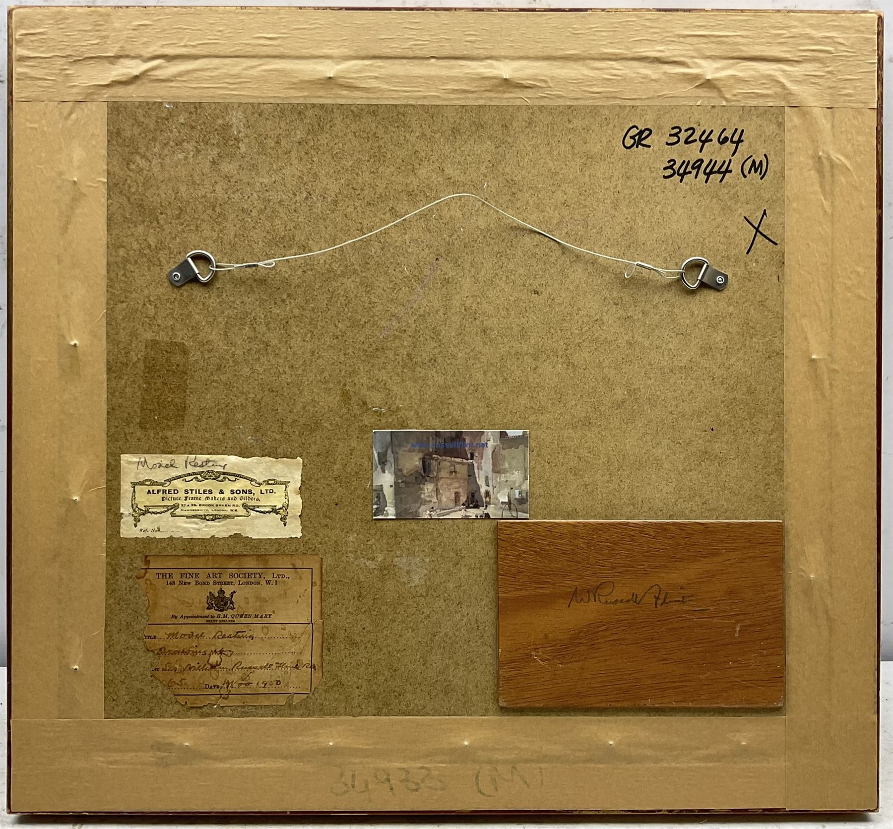 Sir William Russell Flint (Scottish 1880-1969): 'Model Resting', sanguine chalk signed, titled on exhibition label verso 13.5cm x 20cm 
Provenance: private collection; exh. The Fine Art Society, London, November 1900, label verso; with James Alder Fine Art, Hexham, where purchased by the vendor