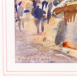 Rowland Henry Hill (Staithes Group 1873-1952): A Colourful Day - Staithes, watercolour signed 22cm x 30cm