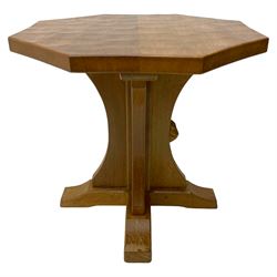Mouseman - oak occasional table, octagon