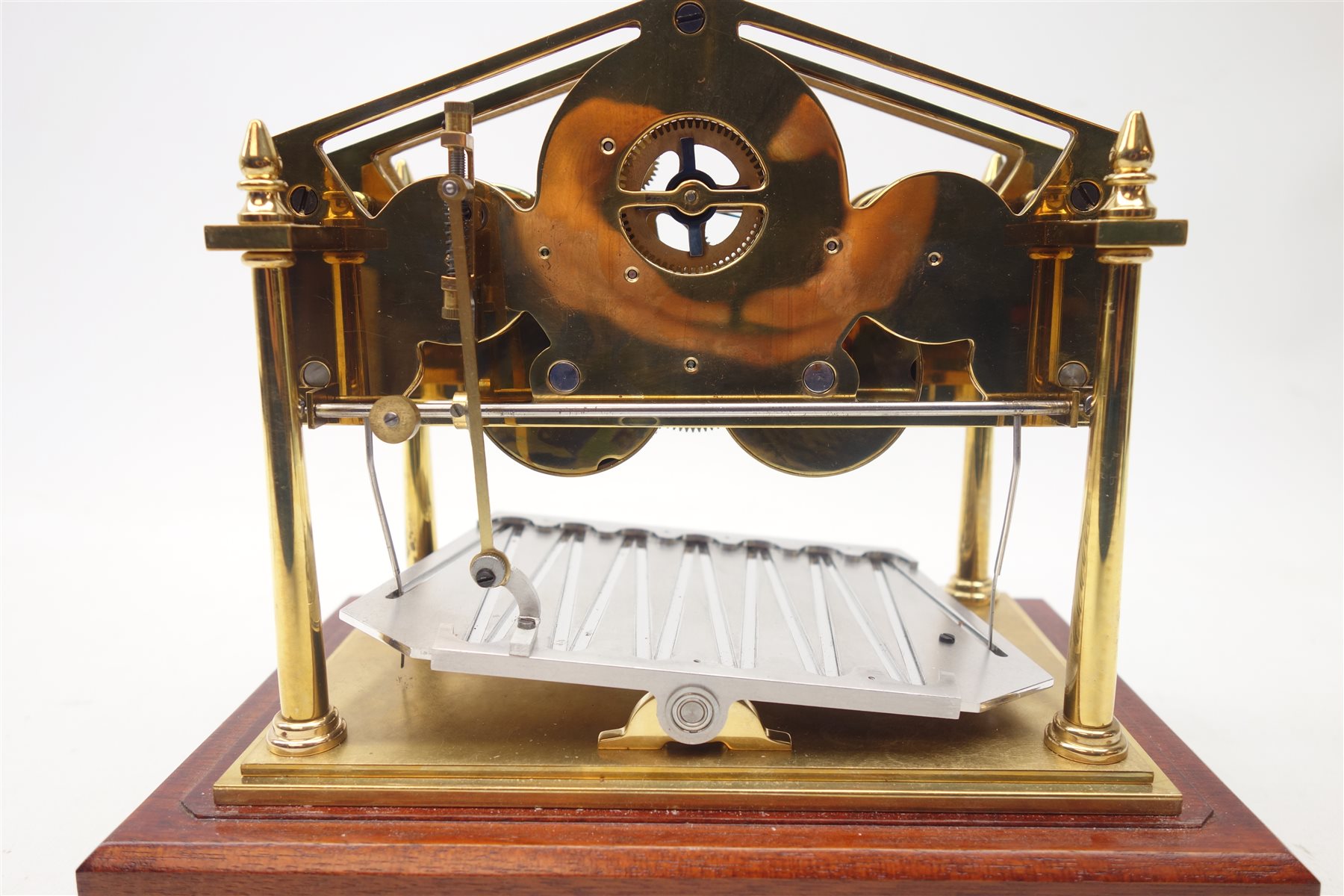 Devon Clocks Congreve type brass 'Rolling Ball' clock, with Arabic