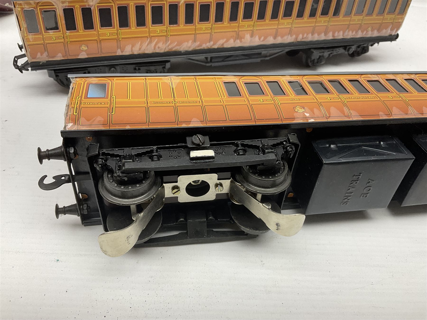 Ace Trains '0' gauge - EMU/MET four-car electric multiple unit with teak finish; boxed with instructions