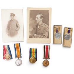 Three WWI medals to Lieutenant, later Captain John Barugh Fisher R.A.M.C. comprising War M...