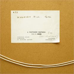 James Fletcher-Watson (British 1913-2004): 'Windrush Mill Gloucestershire' and 'First Sign of Spring', pair watercolours signed, inscribed verso 35cm x 52cm; Alastair S Paterson (British 20th century): Wintry Tree, watercolour signed 37cm x 54cm (3)