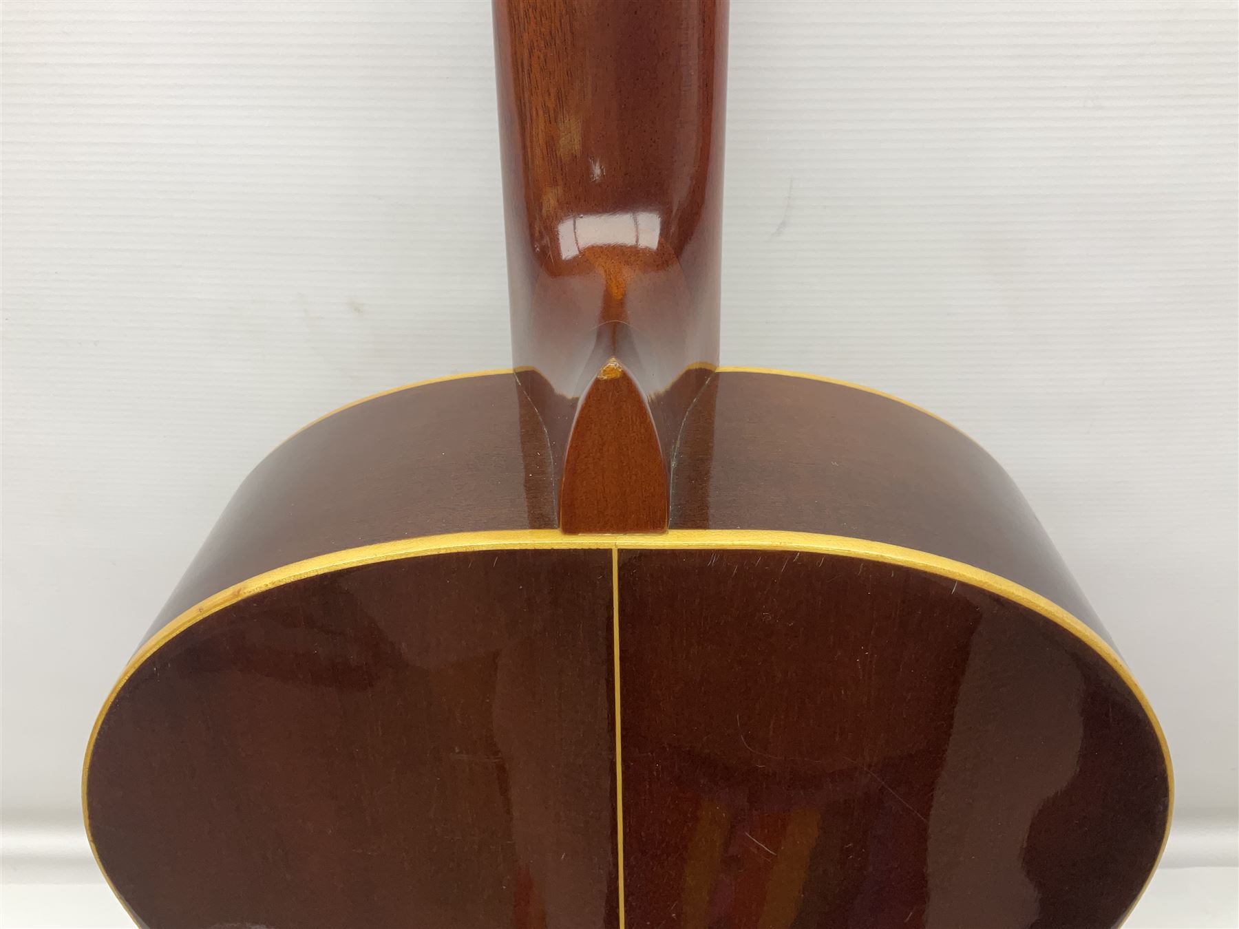 Harmony Model H6360 acoustic guitar in mahogany with spruce top, L103cm overall; and 1970s B&M (Barnes & Mullins) Concert Grande acoustic guitar, L101.5cm overall; each in hard carrying case (2)