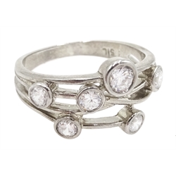 Silver multi cubic zirconia set ring 