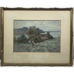 Joshua Anderson Hague (Manchester School 1850-1916): Haymaking in North Wales near Anglesey, watercolour signed, RWS stamp to paper 37cm x 55cm