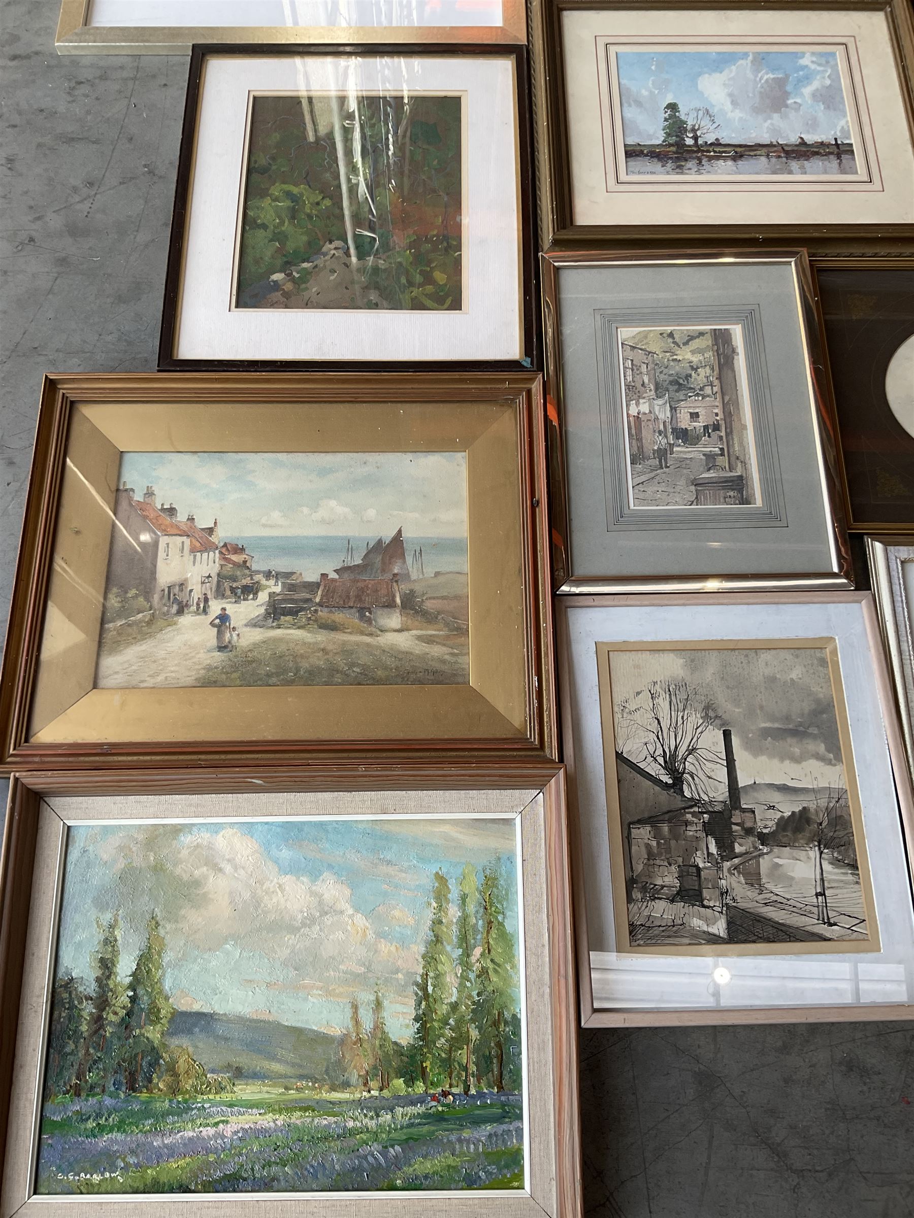 Collection of principally early 20th century watercolours and oils, artists including Charles James Barraud, Harold Wharfe, John Mackie, Tom Campbell, Gladys M Aitken, Bohuslav Barlow, Willie Stephenson, Gordon Clifford Barlow, After Albert George Stevens, Harriet Skidmore, etc