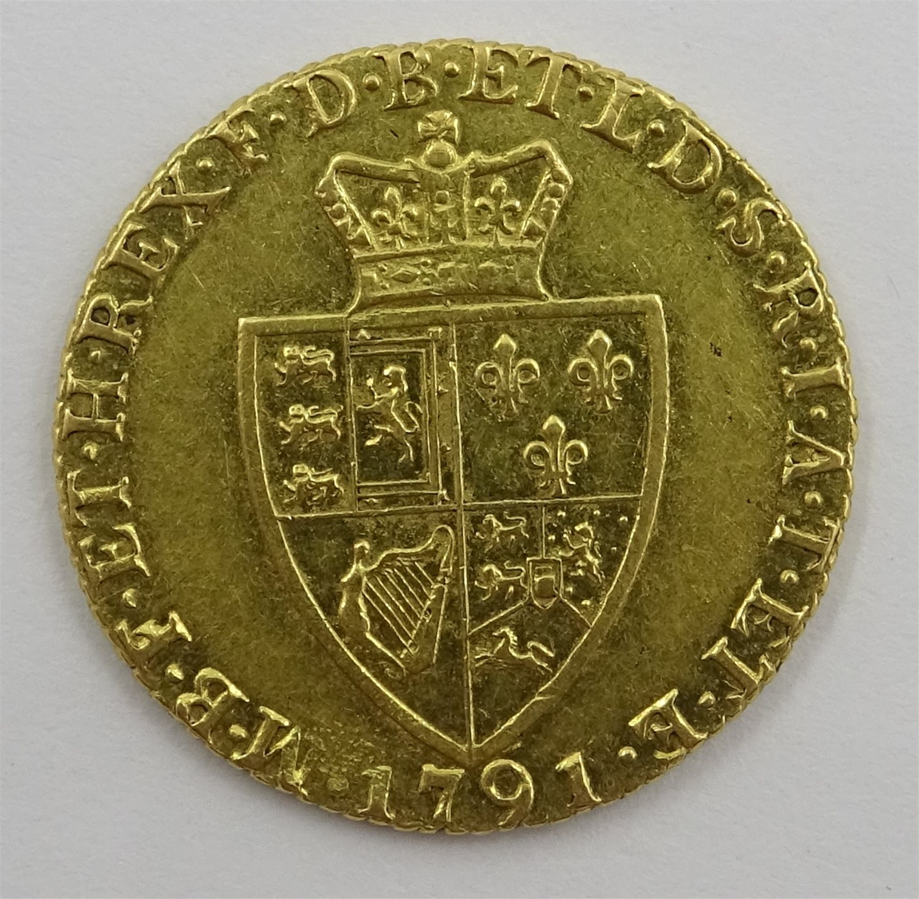 III 1791 gold 'spade' Guinea, fifth head Coins, Banknotes & Medals
