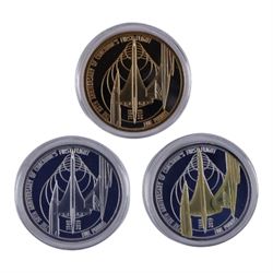 Queen Elizabeth II Alderney 2019 '50th Anniversary of Concorde' five ounce silver proof twenty five pound coin, and Queen Elizabeth II Alderney 2019 '50th Anniversary of Concorde' five pound coin collection, both cased with certificates