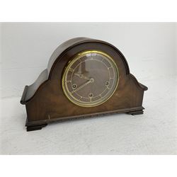 Mahogany cased Westminster chiming mantle clock  and a 1950’s Westminster chiming mantle clock with an all wooden dial (2)