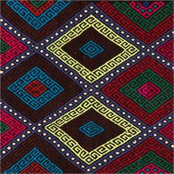 Afghan kilim runner rug, the field decorated with geometric patterned concentric lozenges in multicolours, the contrasting guard stripes with repeating chevron design
