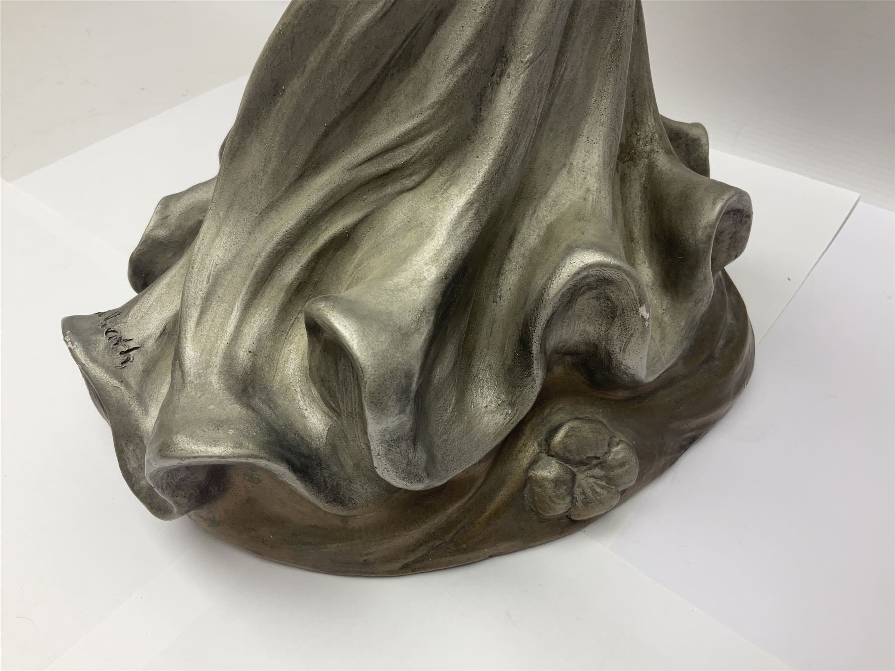 After Alexsander Danel for Austin Sculpture, Windswept, sculpture modelled as a female in flowing dress 