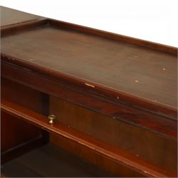 Globe Wernicke - early 20th century corner bookcase, comprising six sections, panelled sides raised on a moulded plinth base  