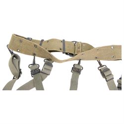 Indochine period French webbed belt and Y strap 