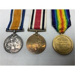 WW1 group of three medals comprising British War Medal and Victory Medal awarded to L-17280 Sjt. S. Riley R.A.; and Special Constabulary Medal to Sydney Riley; all with ribbons (3)