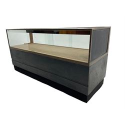 Early 20th century oak and brass framed glazed shop display counter