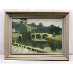 Lawrence Leifchild Toynbee (British 1922-2002): Bridge at Kirkham Priory Yorkshire, oil on board signed with initials and dated '76, 52cm x 75cm
Notes: Toynbee attended Ampleforth College and Oxford University then studied at Ruskin School of Drawing Oxford 1945-47. Several teaching appointments inc. Ruskin, Oxford School of Art and Morley College. Latterly he lived at Ganthorpe, Terrington near Malton a few miles from Kirkham Priory