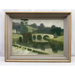 Lawrence Leifchild Toynbee (British 1922-2002): Bridge at Kirkham Priory Yorkshire, oil on board signed with initials and dated '76, 52cm x 75cm
Notes: Toynbee attended Ampleforth College and Oxford University then studied at Ruskin School of Drawing Oxford 1945-47. Several teaching appointments inc. Ruskin, Oxford School of Art and Morley College. Latterly he lived at Ganthorpe, Terrington near Malton a few miles from Kirkham Priory