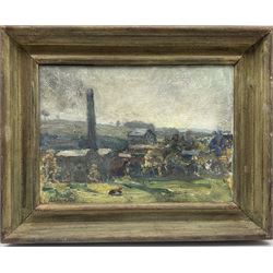 Reginald Grange Brundrit RA, ROI (British 1883-1960): 'Catton', oil on panel signed, titled verso with artist's address label 25cm x 35cm
Provenance: exh. Royal Academy 1952, Cat. No. 815, label verso