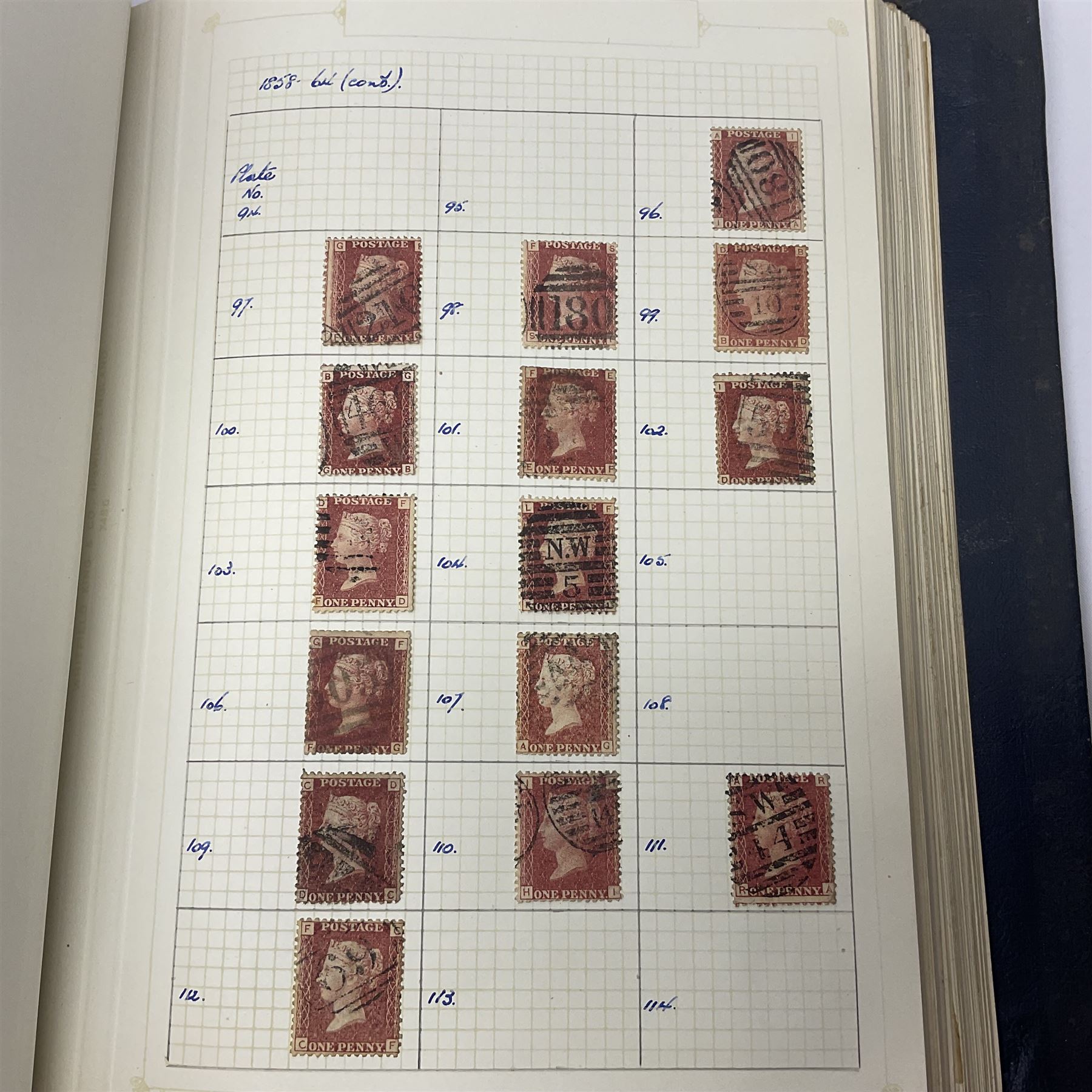 Great British and World Queen Victoria and later stamps, including imperf and perf penny reds, half penny 'bantams', King Edward VII five shillings,  Straits Settlements, Ceylon, New Zealand, Canada, India etc, housed in a single album