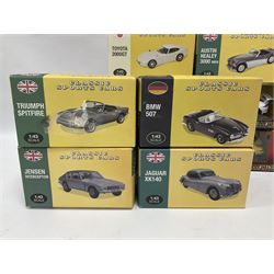Various makers - twenty-two die-cast models by MicroChamps, Atlas, Hot Wheels, Welly etc including cars and racing cars; all boxed (22)