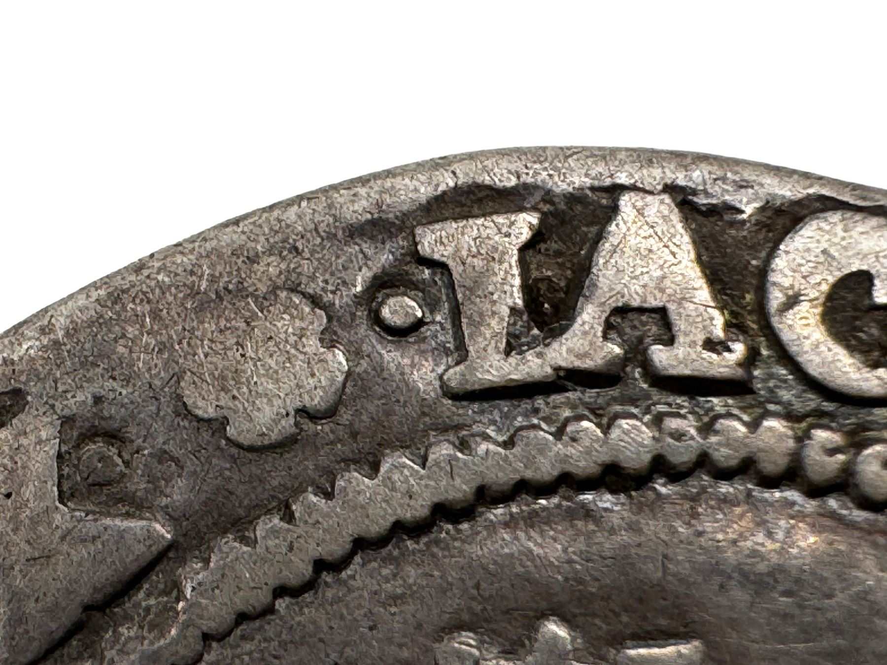 James I Irish 17th century silver one shilling coin