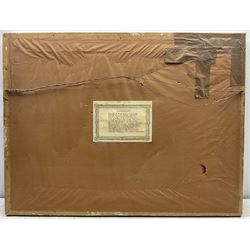 Josef Prochazka (Czech 1909-1984): Farm Buildings in the Snow, oil on board signed 49cm x 69cm