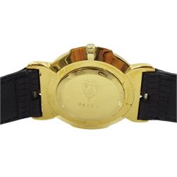 Gucci gentleman's gold-plated and stainless steel wristwatch, model No. 3400M, on original black leather strap, boxed