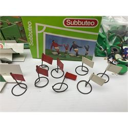 Subbuteo - Club Edition Gift Set, Scoreboard 61158, Outside Broadcast Unit 61208, TV Tower C110, part-set light weight team and further associated figures, accessories etc 