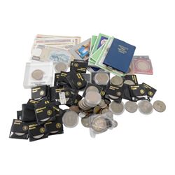 Approximately 250 grams of Great British pre-1947 silver coins, together with numerous com...