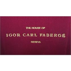 Igor Carl Faberge for Franklin Mint 14ct gold emerald and round brilliant cut diamond egg pendant, London import mark 1984, boxed