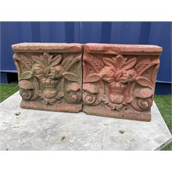 Victorian decorative terracotta bricks, moulded with anthemion, floral and fruit motifs, with octagonal marble top   - THIS LOT IS TO BE COLLECTED BY APPOINTMENT FROM DUGGLEBY STORAGE, GREAT HILL, EASTFIELD, SCARBOROUGH, YO11 3TX