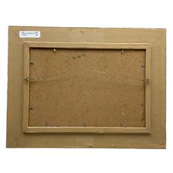 David Jan Curtis (British 1948-): Lock Scene with Figures, oil on board signed 19cm x 29cm