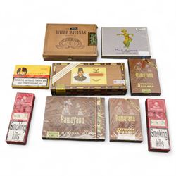 Sealed boxes of cigars including Ramayana, Villiger, Adipati No. 1, Henri Wintermans, Bali Legong and Agio Wilde Havanas (9)