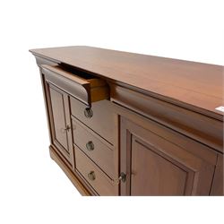 Grange Furniture cherry wood sideboard, fitted with three drawers and two cupboards
