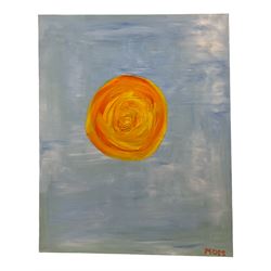 Stephen Moss (British 20th century): 'Sun', acrylic on canvas signed 100cm x 80cm (unframed)